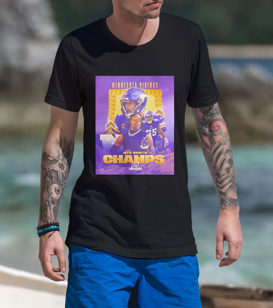 Minnesota Vikings NFC North Champs 2022 Playoffs Celebration T-Shirt