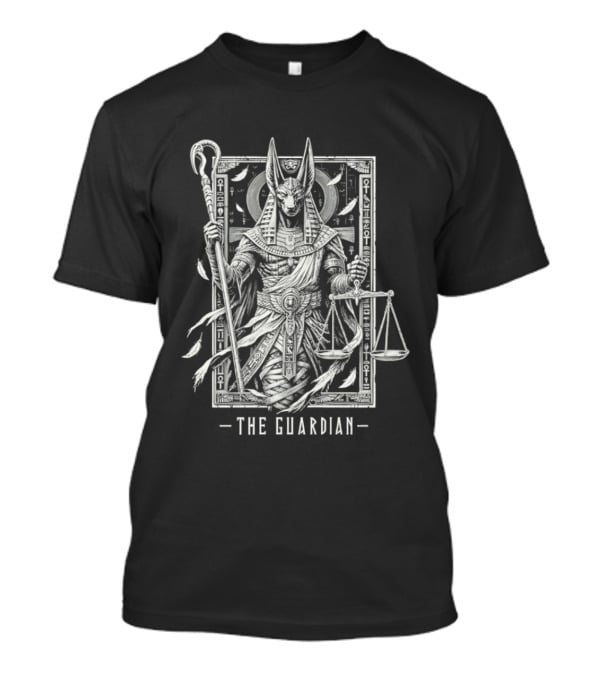 The Guardian Anubis Egyptian Mythology Symbolism With Scales And Ankh T-Shirt