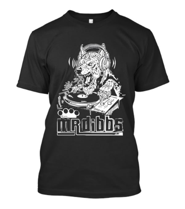 Mr Dibbs Werewolf DJ Sound Wave Technics 1200 Turntable T-Shirt