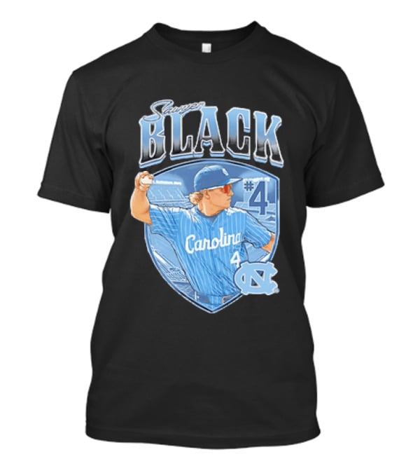 Sawyer Black Carolina Tar Heels #4 Baseball Player T-Shirt