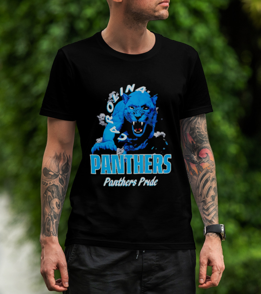 Carolina Panthers Pride Charging Forward Fierce Blue Panther T-Shirt