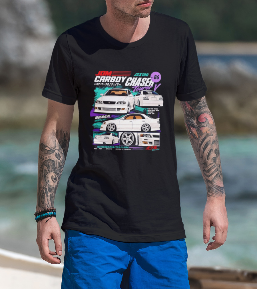 JDM Carboy Toyota JZX100 Chaser Tourer V 1Jz GTE Turbo Rear Wheel Drive Version 86 T-Shirt