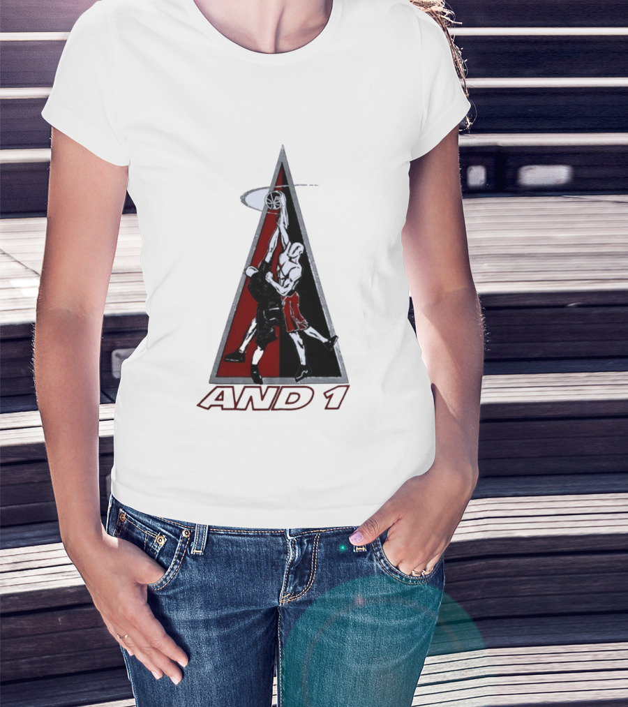 AND 1 Basketball Players Dunking Triangle T-Shirt