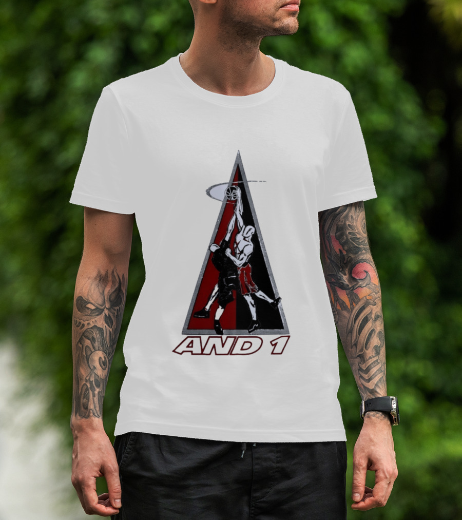 AND 1 Basketball Players Dunking Triangle T-Shirt