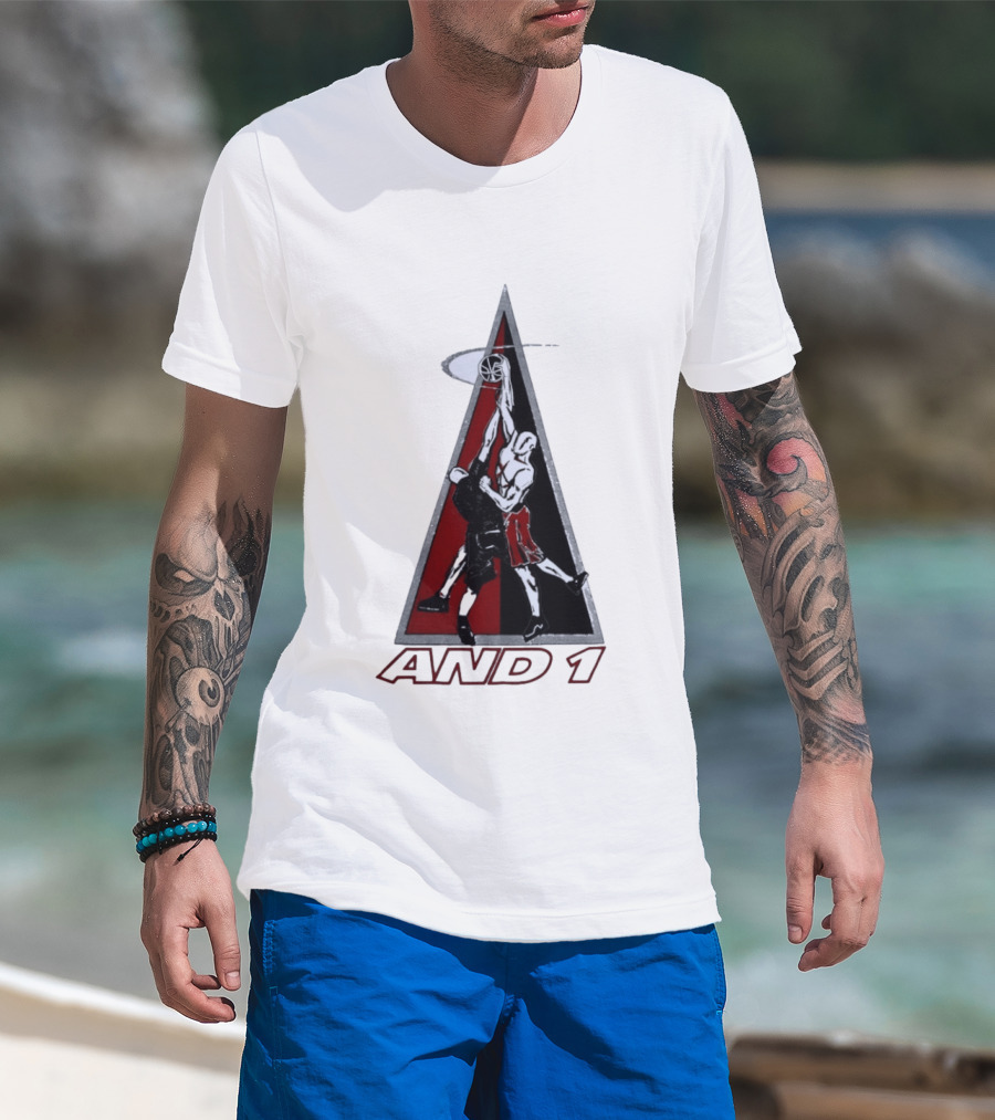 AND 1 Basketball Players Dunking Triangle T-Shirt