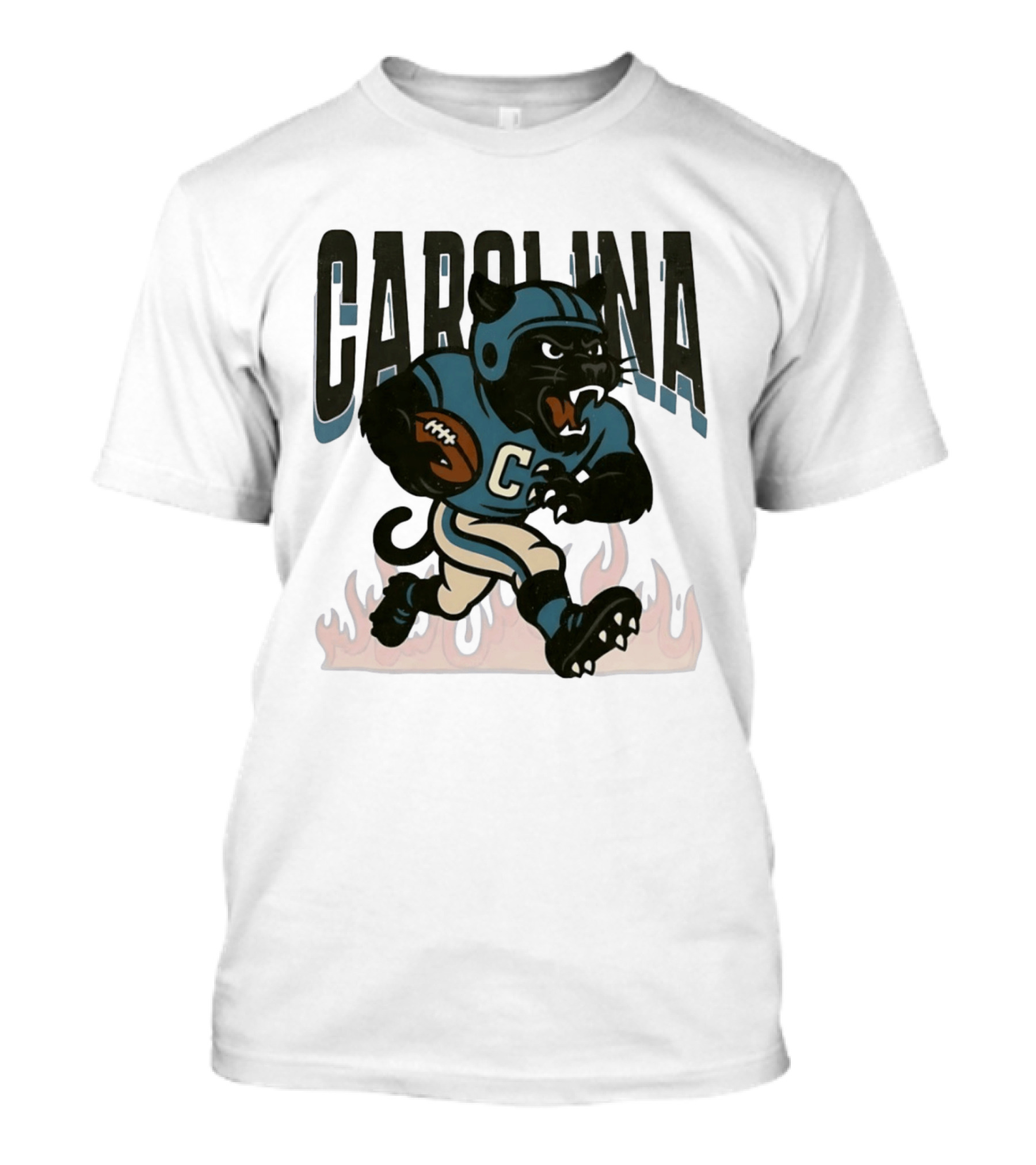 Carolina Panther Football Player Running With Ball T-Shirt