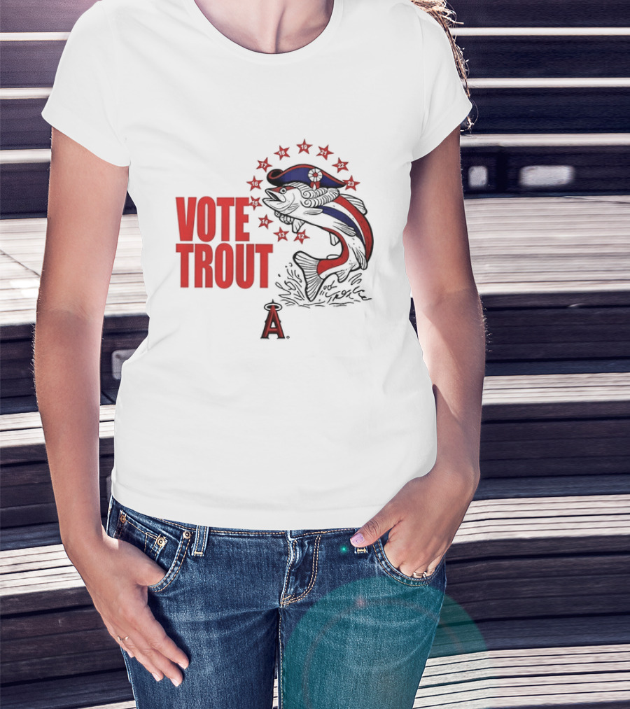 Los Angeles Angels Vote Trout Red Blue Star Fish T-Shirt