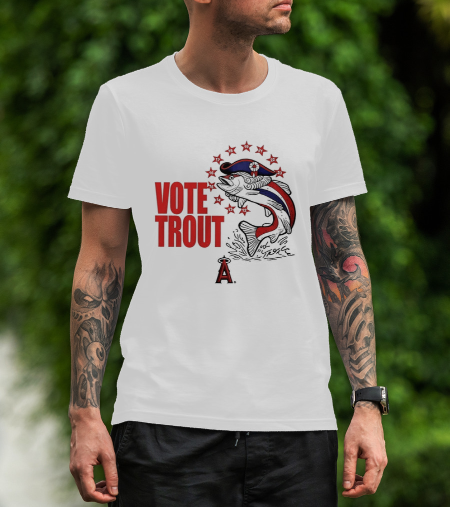 Los Angeles Angels Vote Trout Red Blue Star Fish T-Shirt