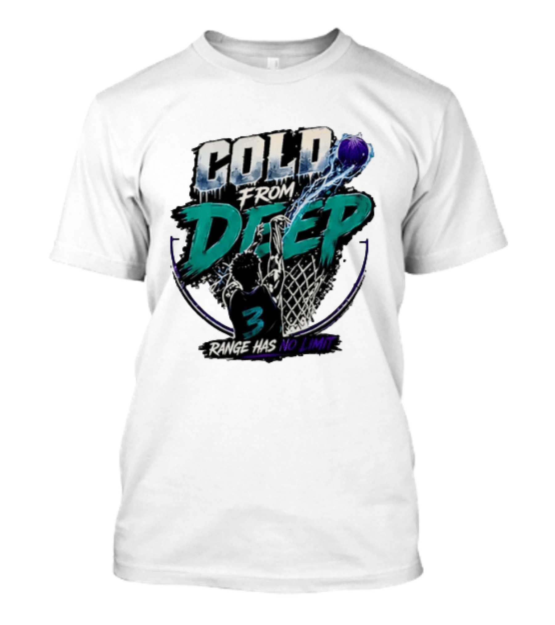 Cold From Deep Range Has No Limit Basketball 3 T-Shirt