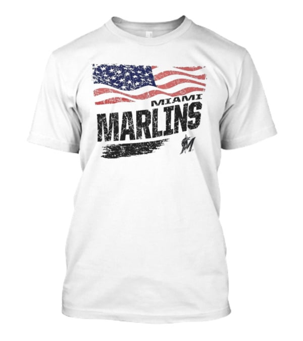 Miami Marlins MLB United States Flag T-Shirt
