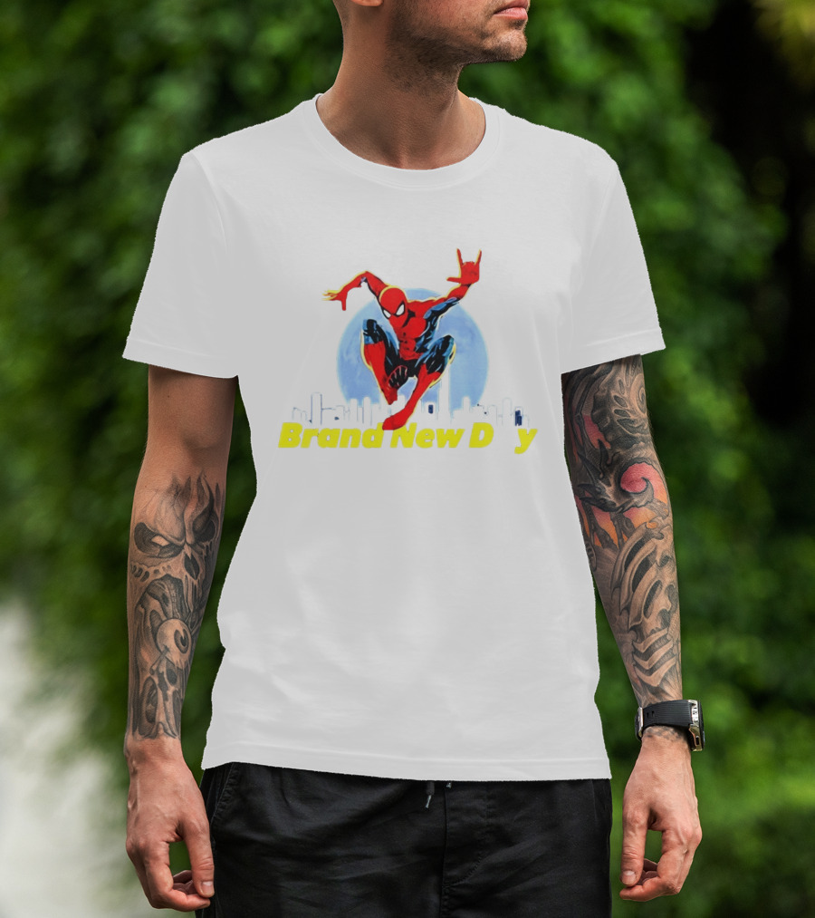 Spider Man Brand New Day Marvel Comics Skyline Swing Action T-Shirt