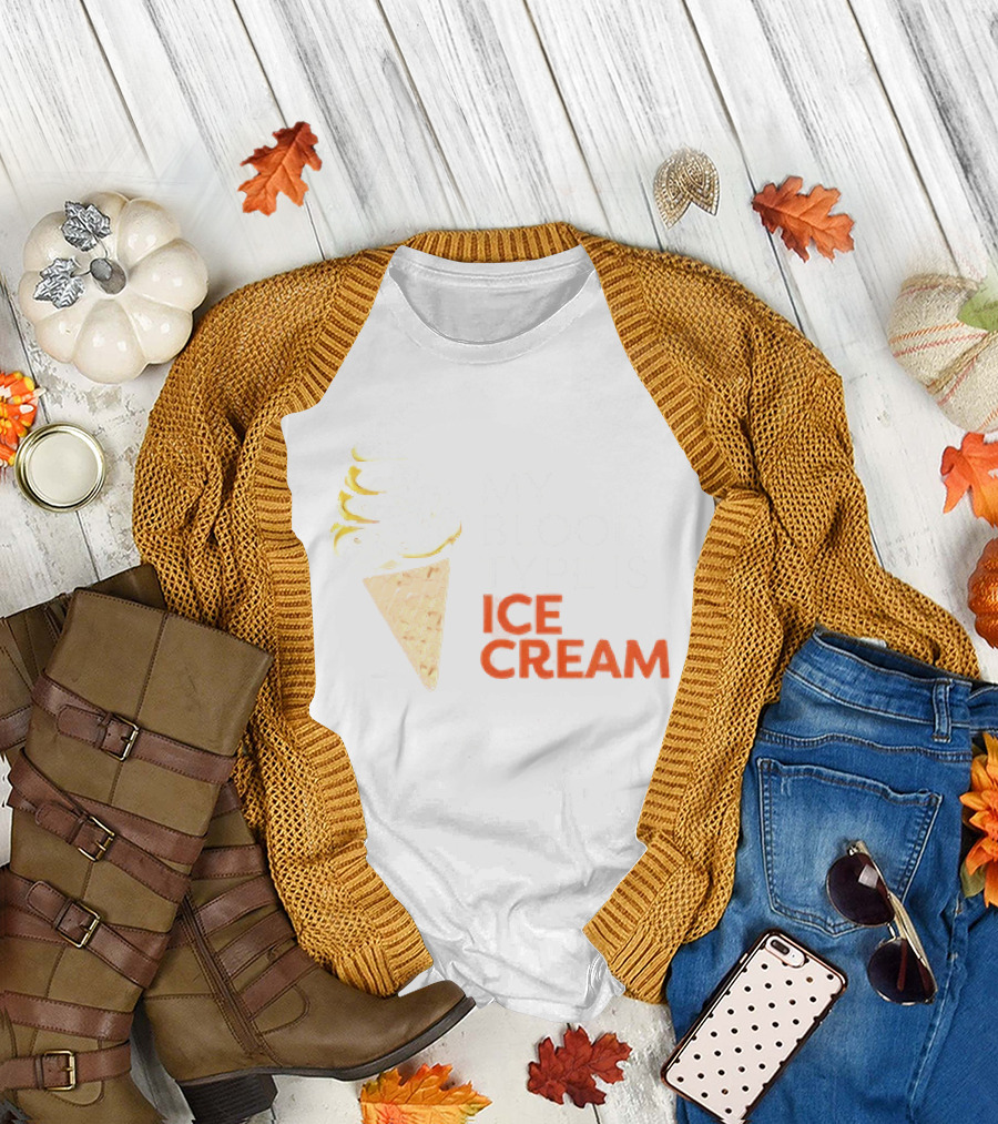My Blood Type Is Ice Cream Vitalant Fun Cone T-Shirt