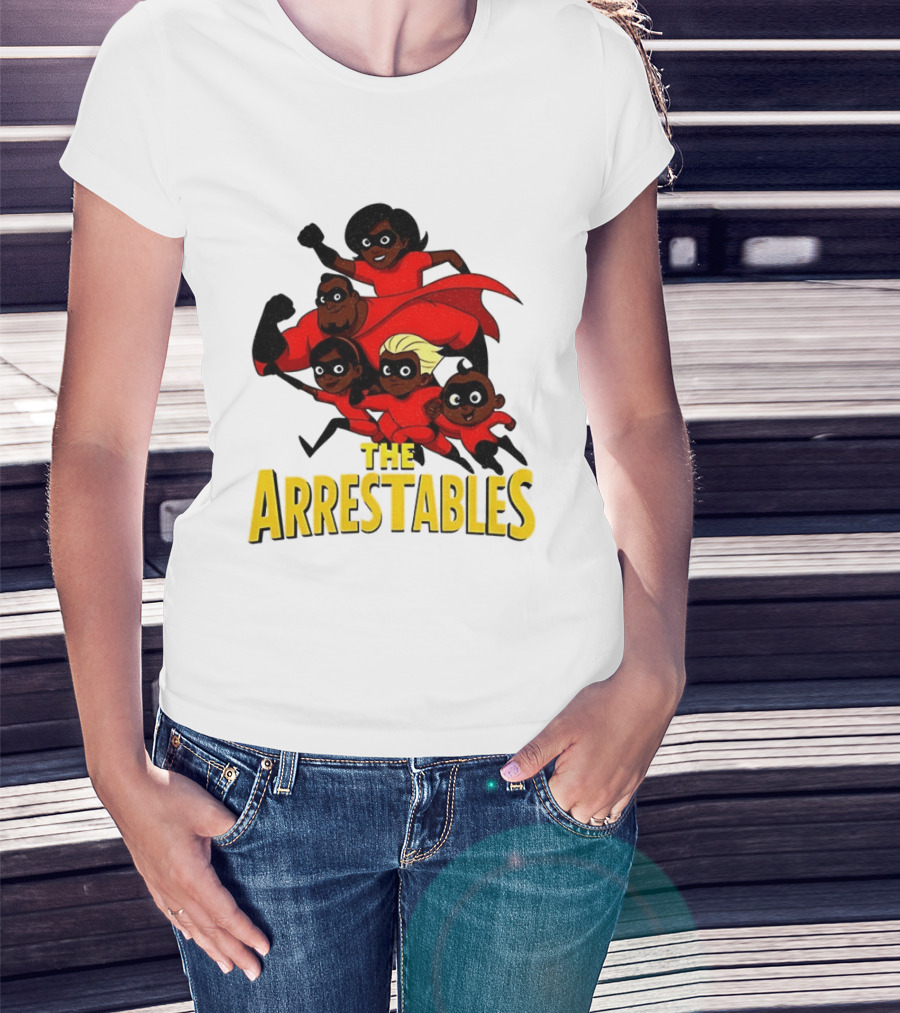 The Arrestables Superhero Family In Red Suits T-Shirt
