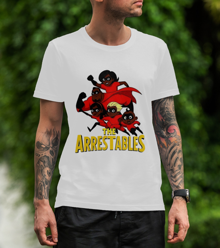 The Arrestables Superhero Family In Red Suits T-Shirt