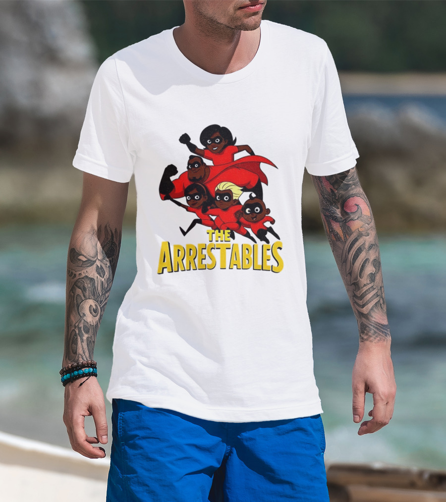 The Arrestables Superhero Family In Red Suits T-Shirt