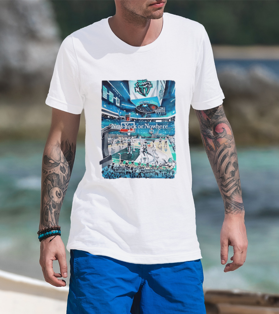 Gavin Snider New York Liberty Basketball New York Or Nowhere Stadium Scene T-Shirt