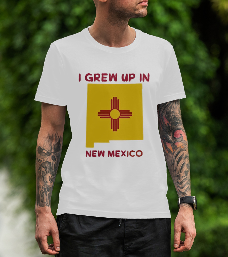 I Grew Up In New Mexico Zia Symbol Home State Pride T-Shirt