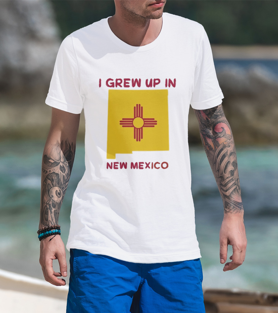 I Grew Up In New Mexico Zia Symbol Home State Pride T-Shirt