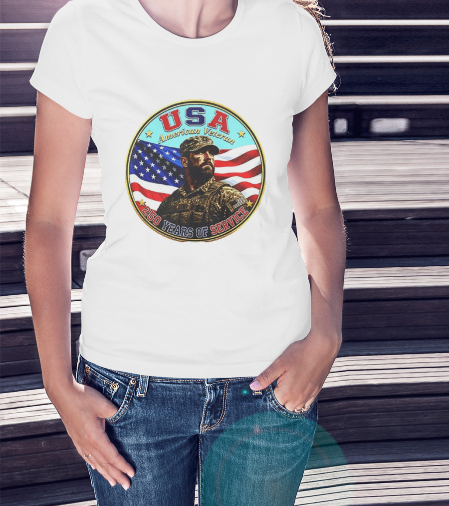 USA American Veteran 250 Years Of Service T-Shirt