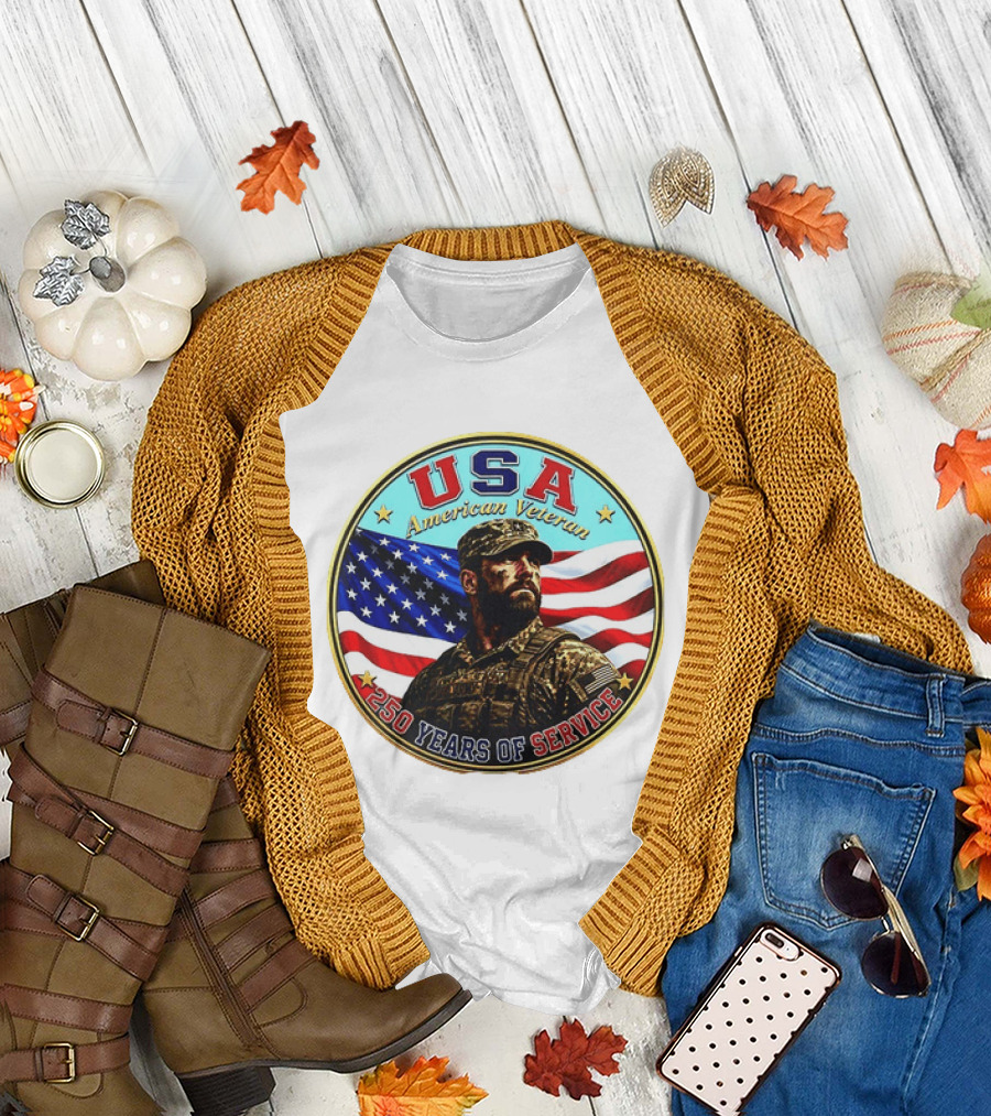 USA American Veteran 250 Years of Service T-Shirt