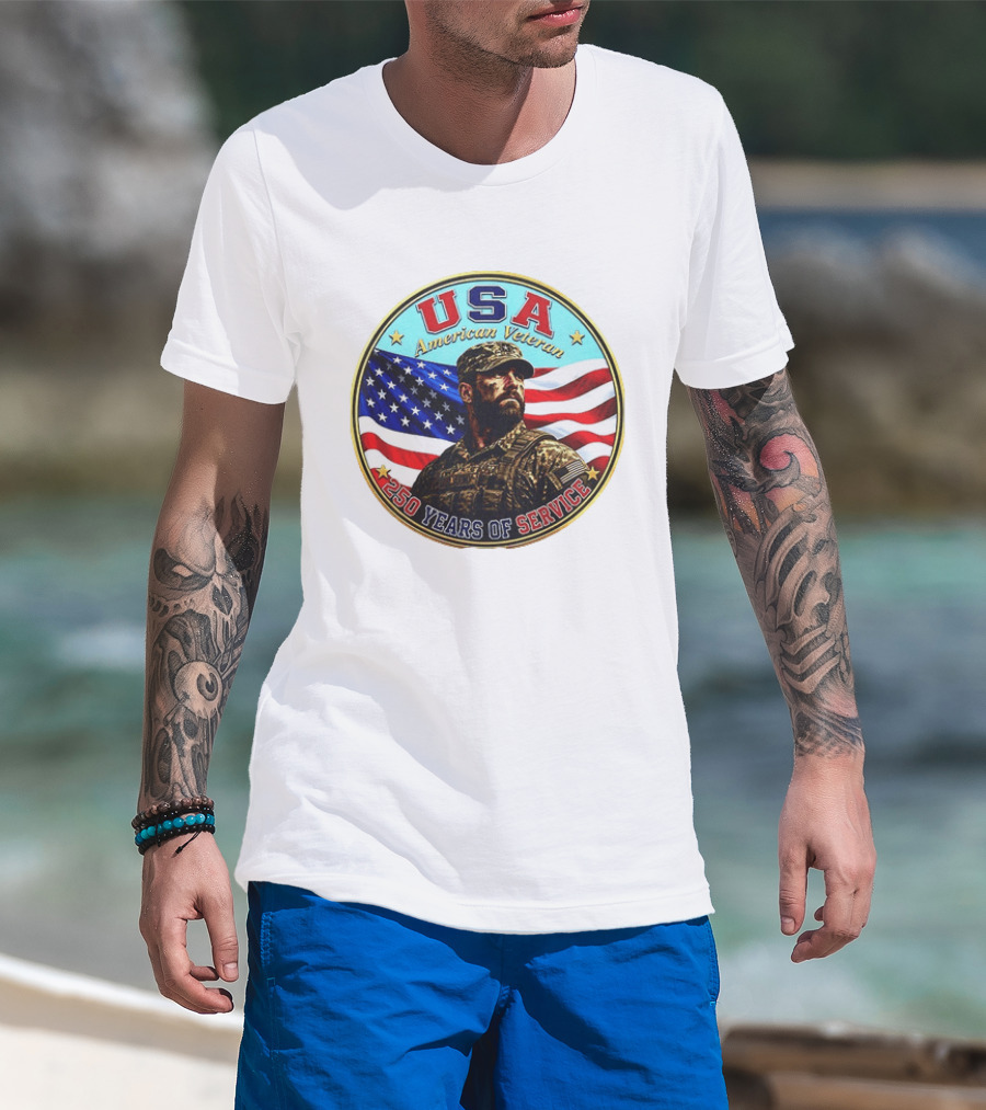 USA American Veteran 250 Years Of Service T-Shirt
