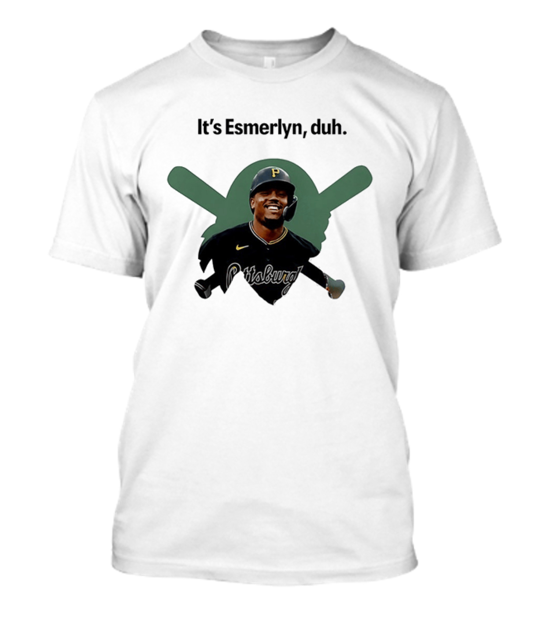 Esmerlyn Duh Pittsburgh Pirates Baseball Player With Crossed Bats T-Shirt