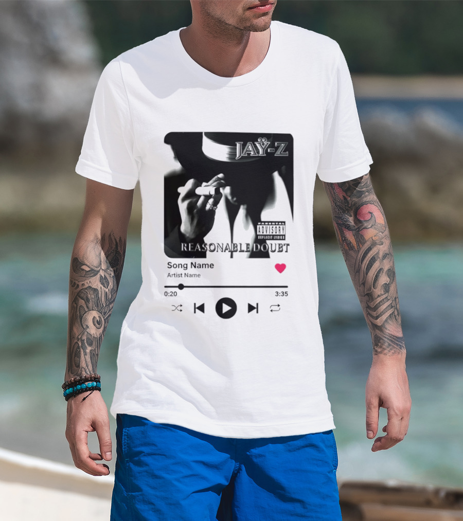 Jay Z Reasonable Doubt Song Name Artist Name Parental Advisory Explicit Content Iconic Album Cover T-Shirt