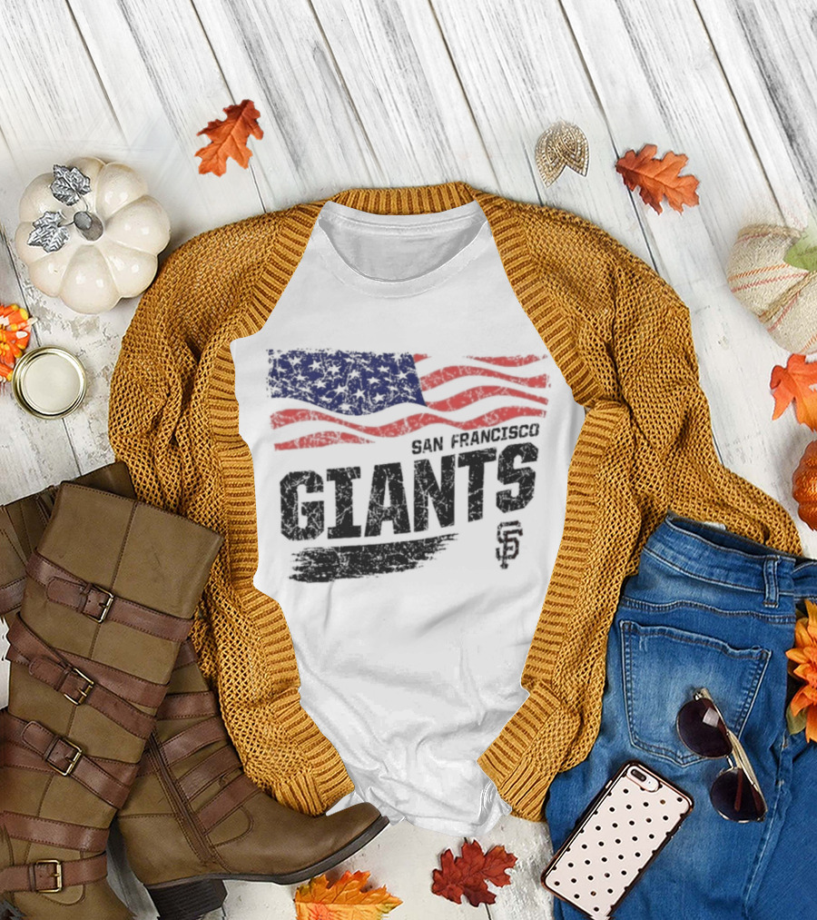 San Francisco Giants USA Flag Stars and Stripes T-Shirt