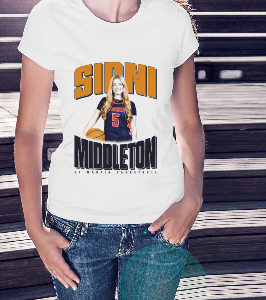 Sidni Middleton 5 UT Martin Skyhawks Basketball T-Shirt