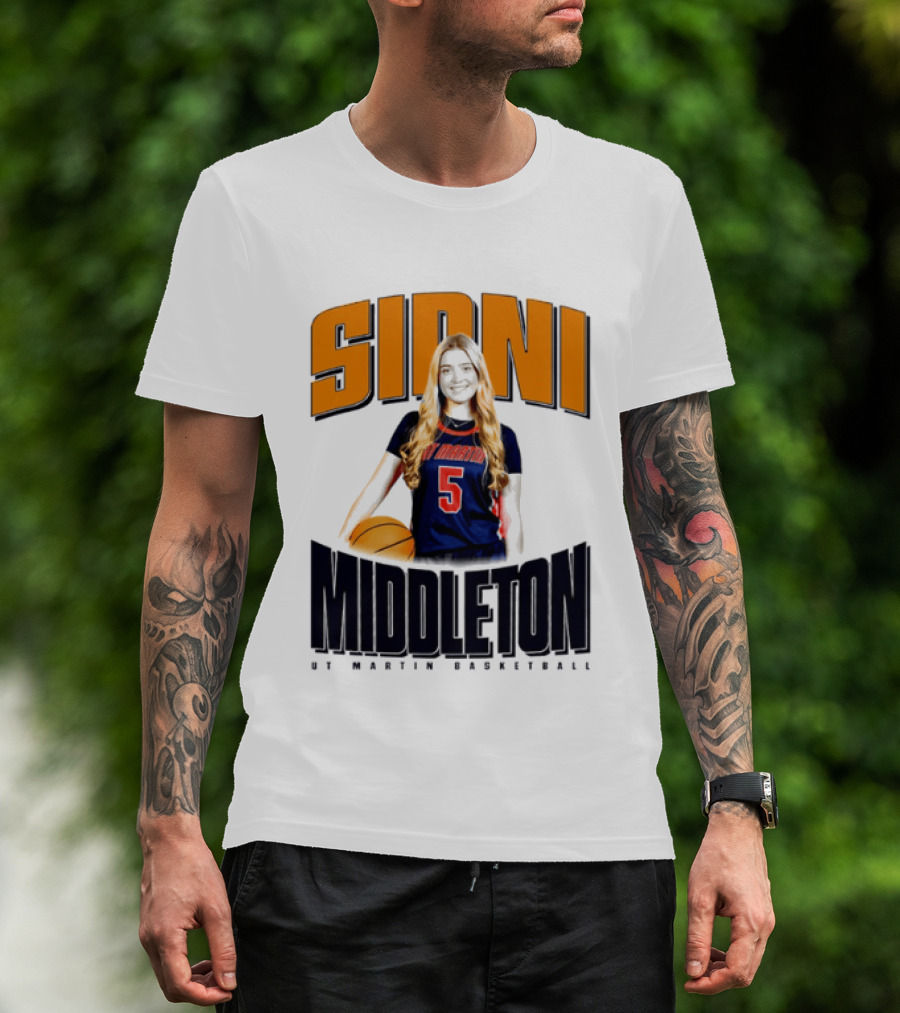 Sidni Middleton 5 UT Martin Skyhawks Basketball T-Shirt