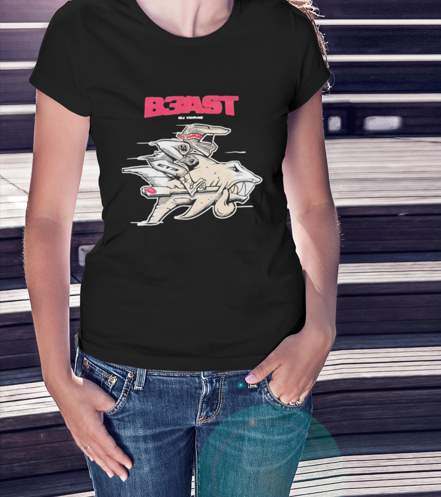 B3AST Eli Tomac Racing Motocross Shark Rider T-Shirt