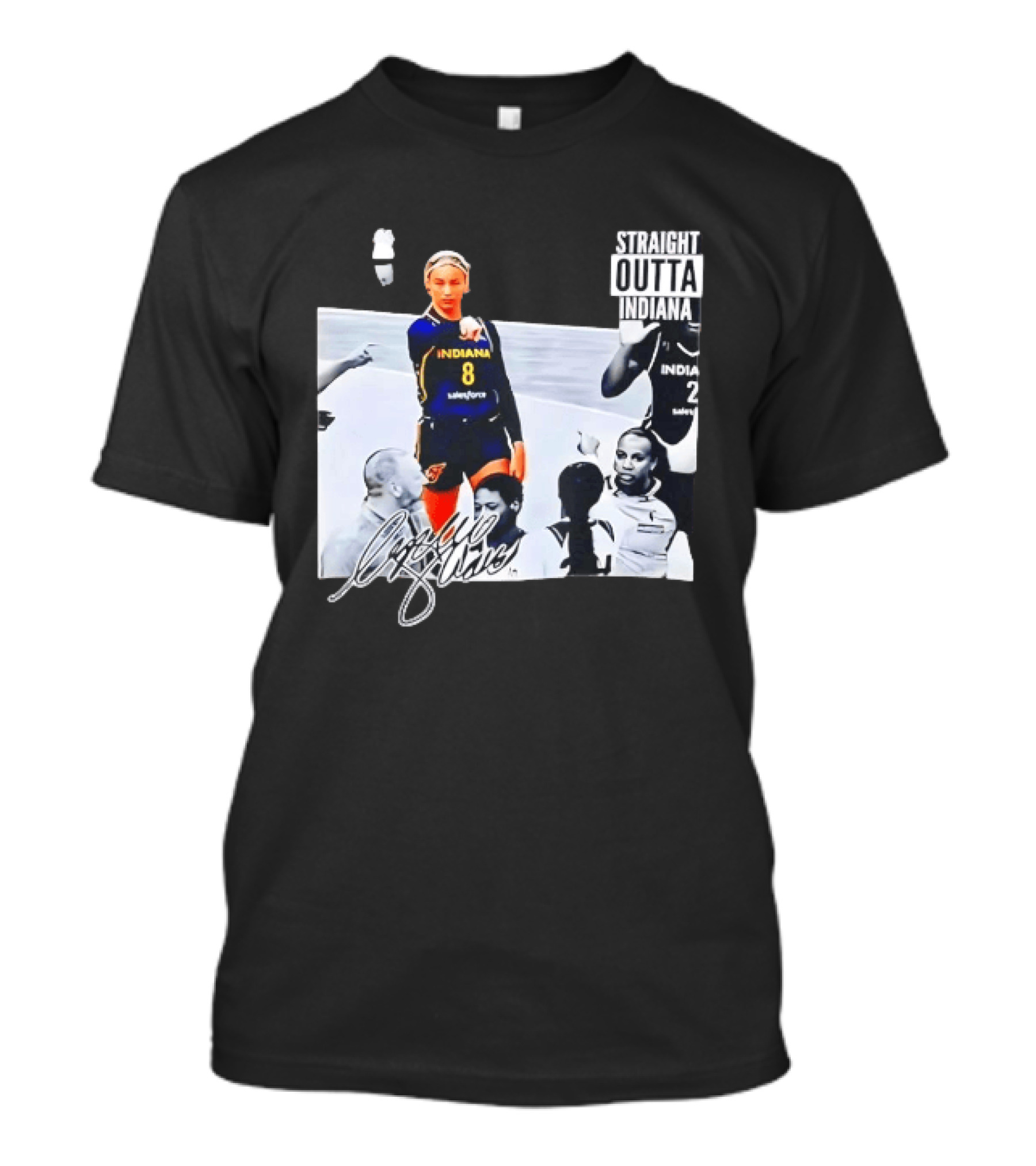 Caitlin Clark Pointing Indiana Fever Basketball Player Straight Outta Indiana T-Shirt