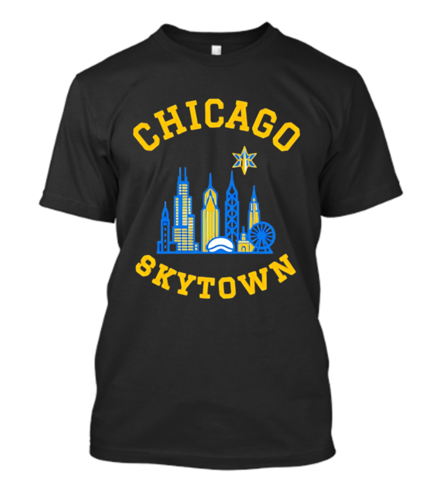 Chicago Skytown Skyline WNBA Basketball Starry Cityscape T-Shirt