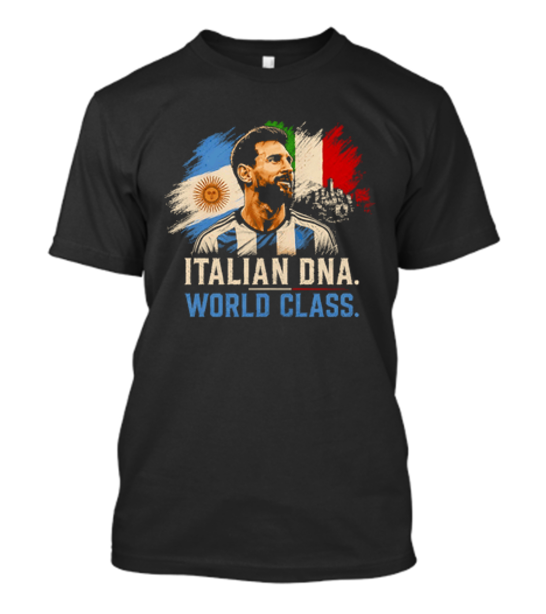 Lionel Messi Italian DNA World Class Argentina Flag T-Shirt