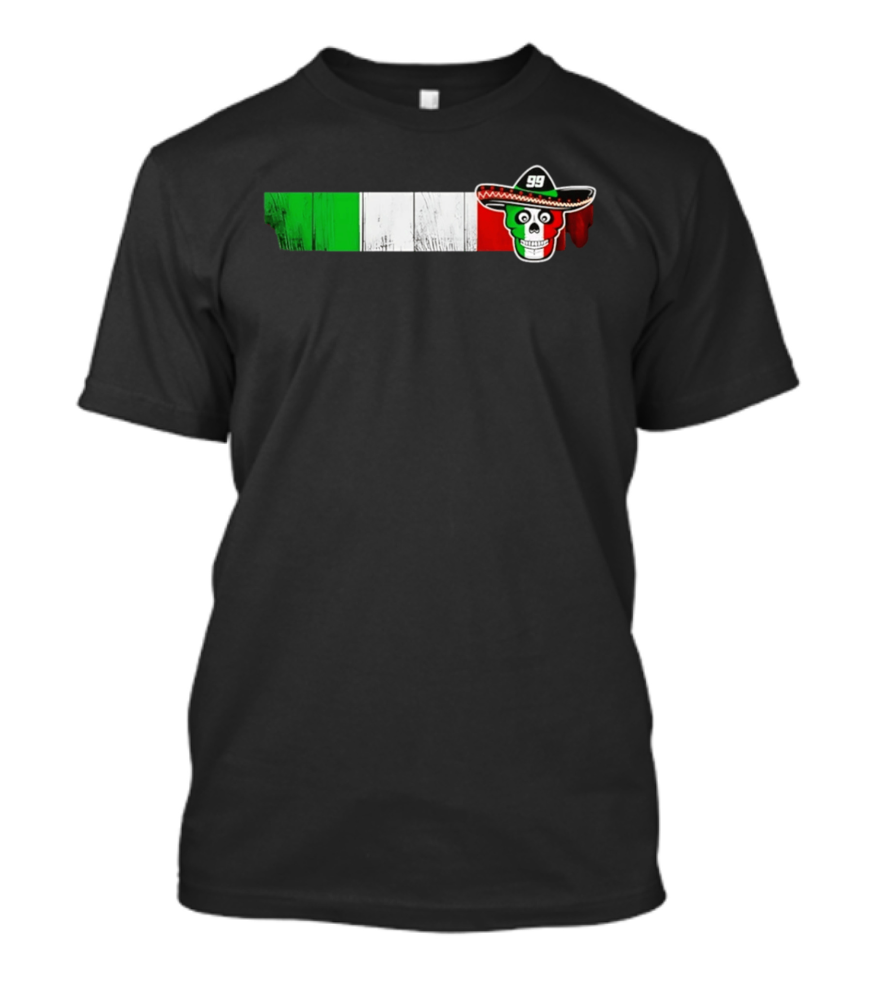Daniel Suarez 99 Skull Sombrero Mexican Flag T-Shirt