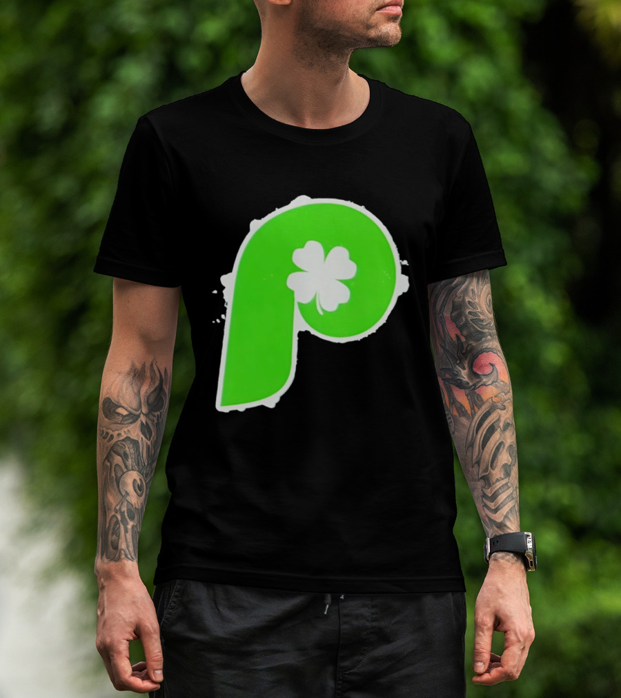 Lucky Philadelphia Clover P Baseball Green Four Leaf T-Shirt