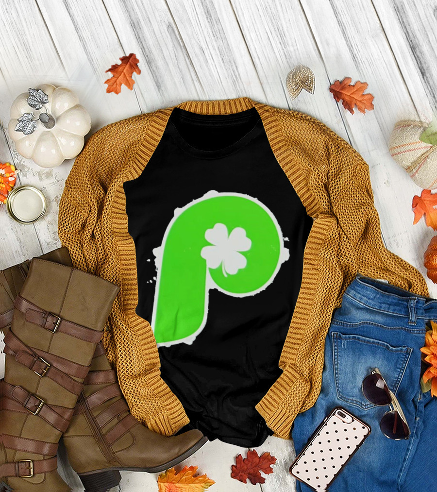 Lucky Philadelphia Clover P Baseball Green Four Leaf T-Shirt