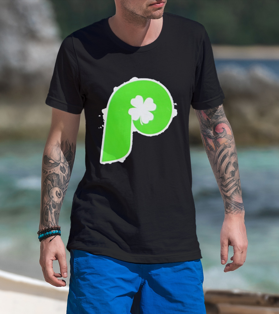 Lucky Philadelphia Clover P Baseball Green Four Leaf T-Shirt