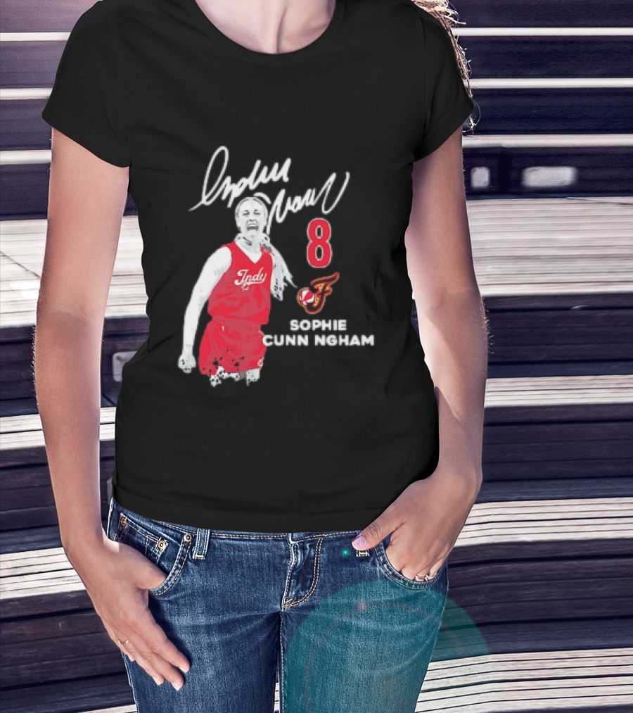 Sophie Cunningham Indiana Fever Indy Basketball 8 Distressed Player T-Shirt