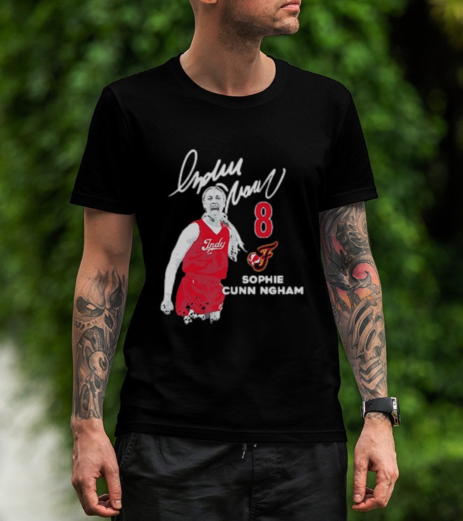 Sophie Cunningham Indiana Fever Indy Basketball 8 Distressed Player T-Shirt