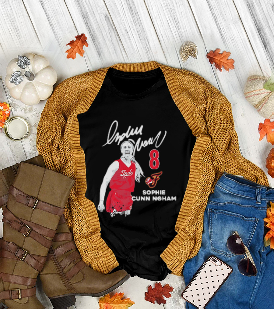 Sophie Cunningham Indiana Fever Indy Basketball 8 Distressed Player T-Shirt