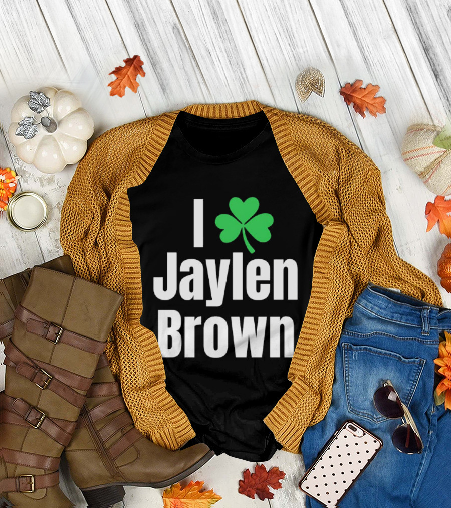 St. Patrick's Day Celtics I Heart Shamrock Jaylen Brown T-Shirt
