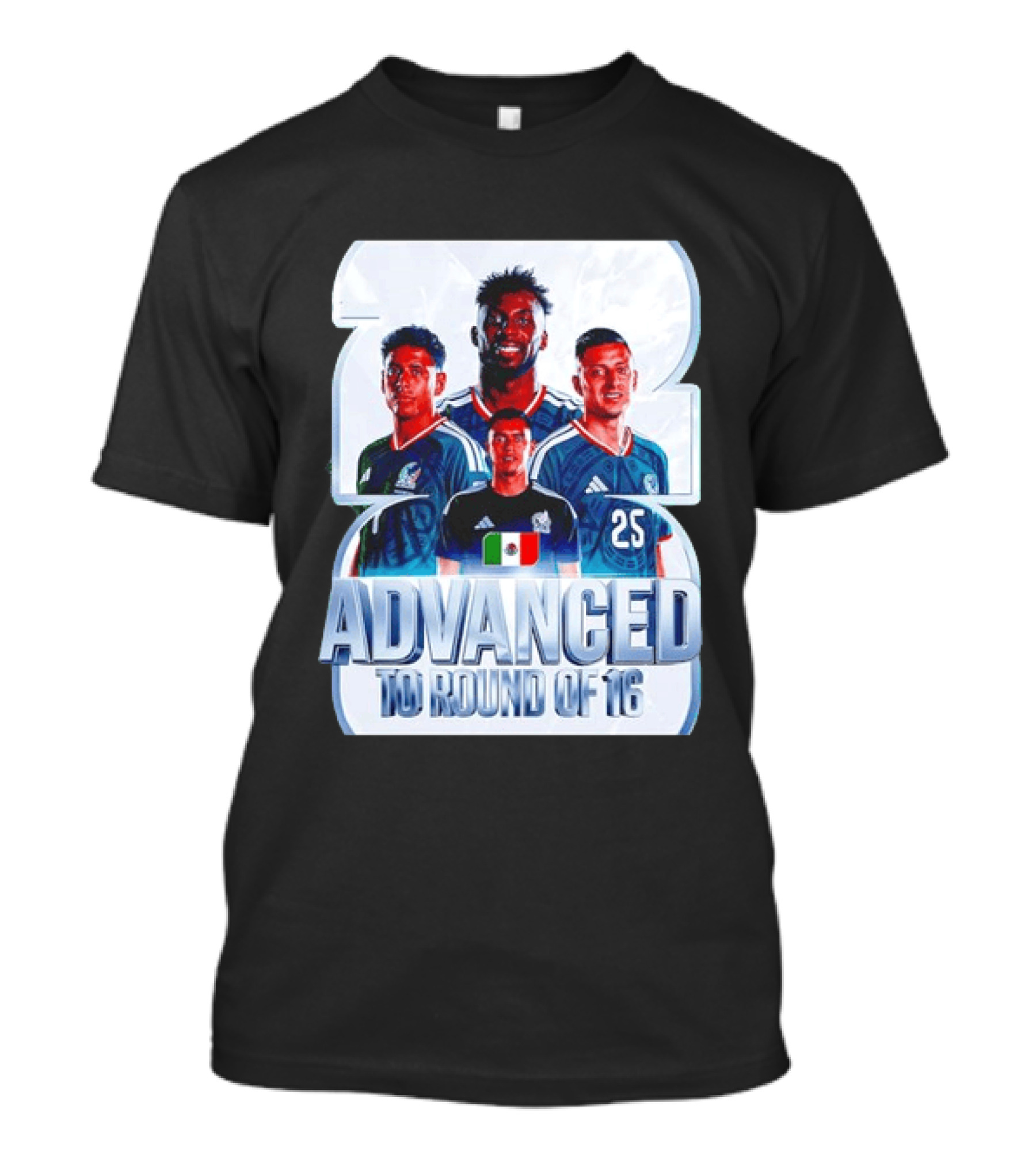 Advanced To Round Of 16 Mexico National Football Team 25 T-Shirt