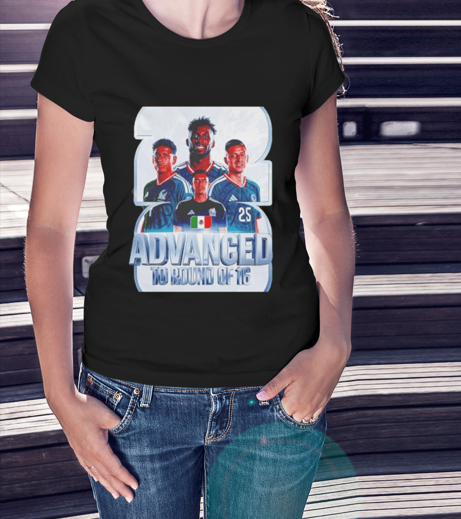 Advanced To Round Of 16 Mexico National Football Team 25 T-Shirt