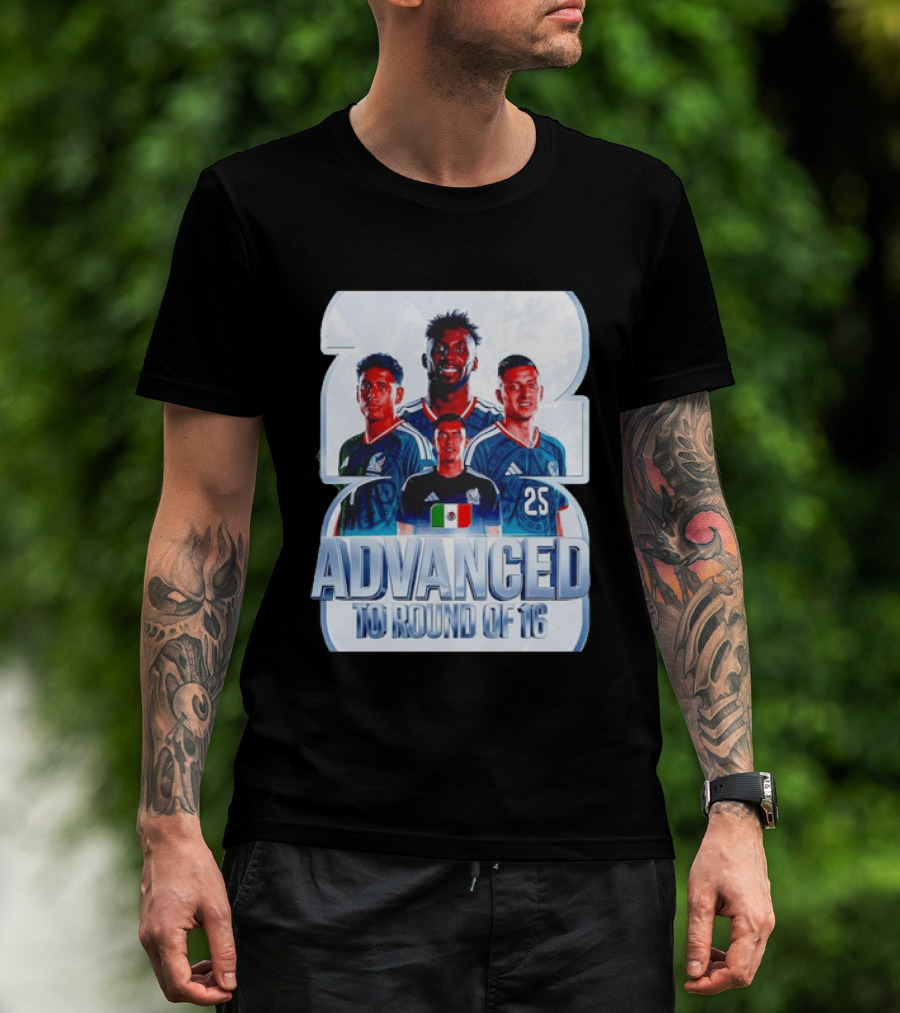 Advanced To Round Of 16 Mexico National Football Team 25 T-Shirt