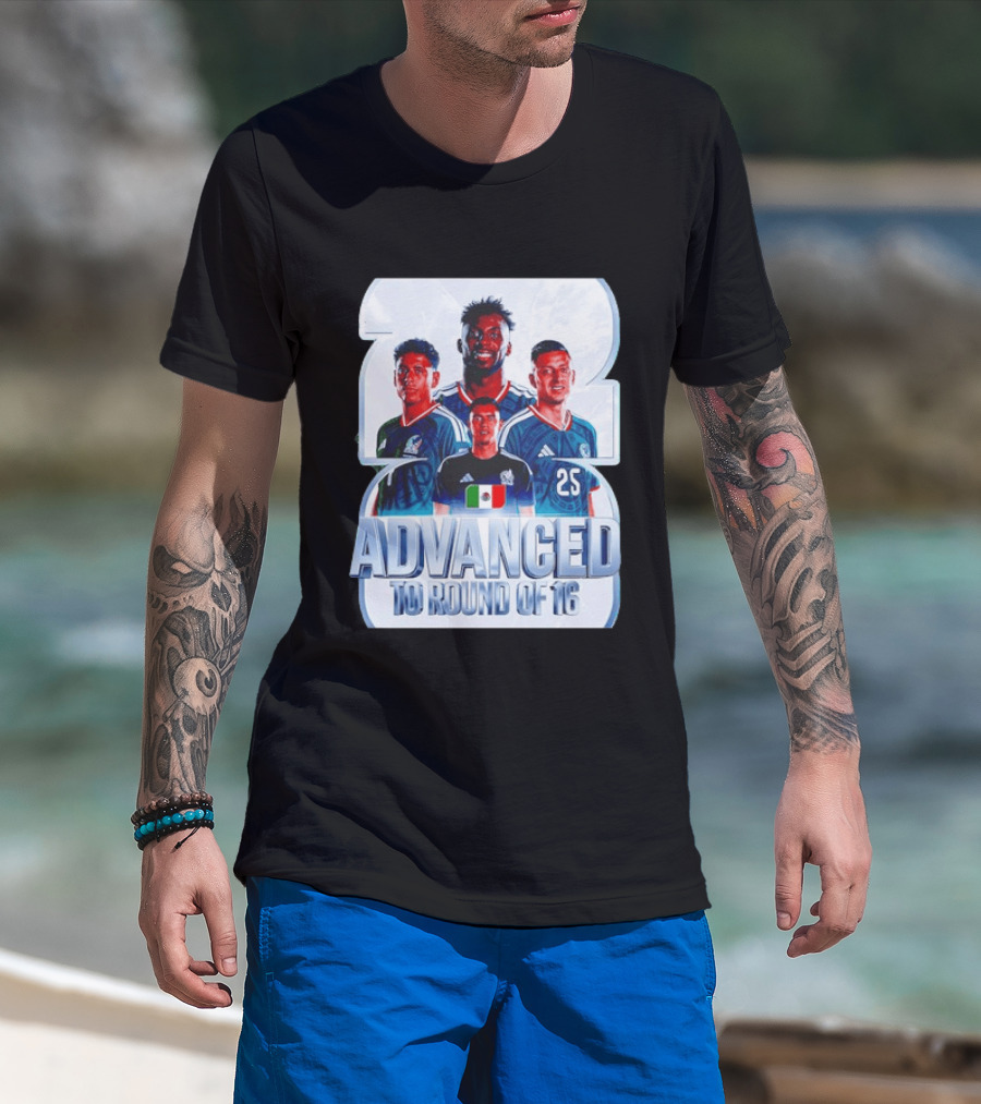 Advanced To Round Of 16 Mexico National Football Team 25 T-Shirt