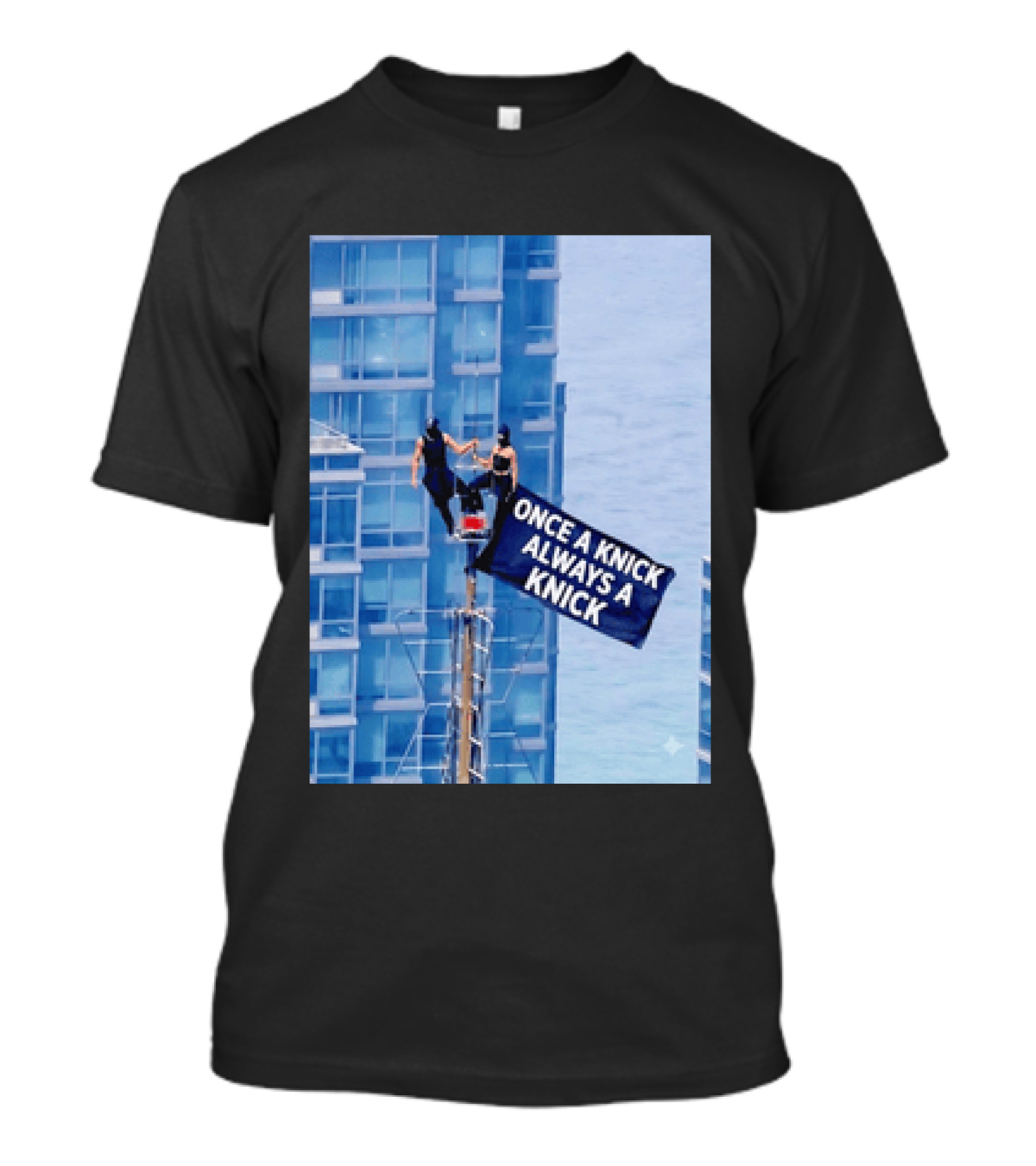 New York Knicks Once A Knick Always A Knick Flag Empire State Building NYC T-Shirt