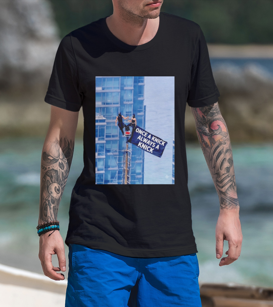 New York Knicks Once A Knick Always A Knick Flag Empire State Building NYC T-Shirt