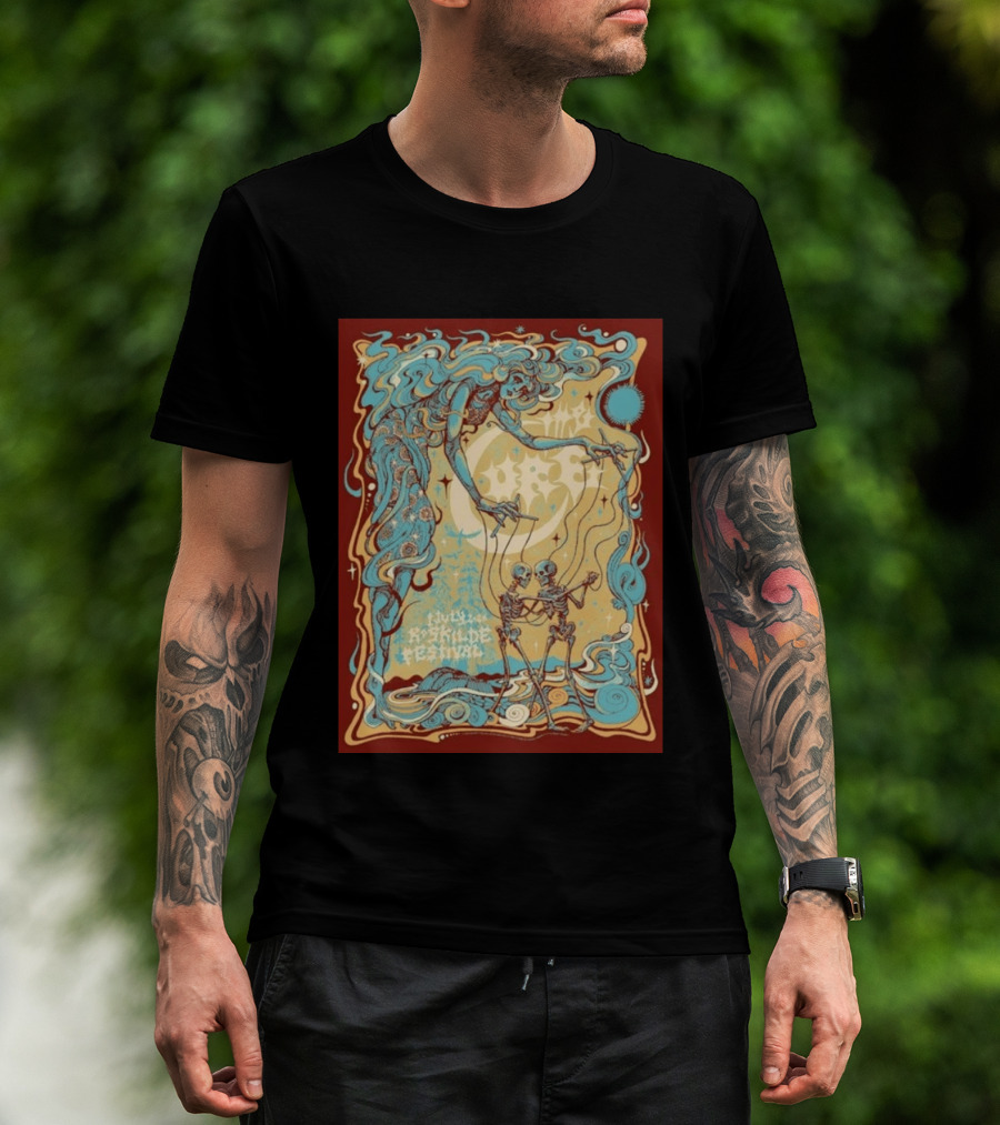 July Roskilde Festival 2026 Skeleton Puppet T-Shirt