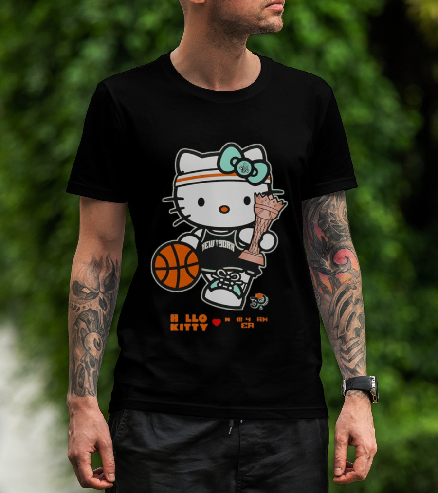 Hello Kitty New York Liberty 2026 WNBA Commissioner's Cup Basketball 30th Anniversary T-Shirt